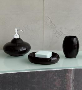 Samira Black Чёрные аксессуары для ванной настольные керамические