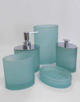 Аксессуары для ванной Ellisse Verde Aqua стеклянные овальные светло-зелёные